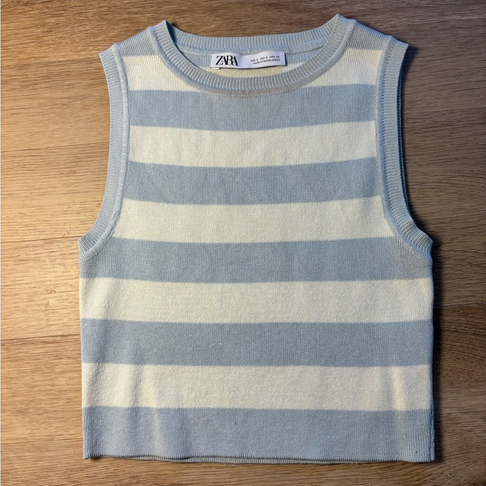 Zara Blue and White Stripped Tank